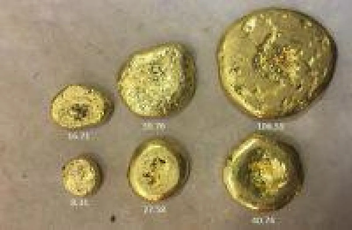 Gold aus den aktuellen Großproben; Foto: Orinoco Gold