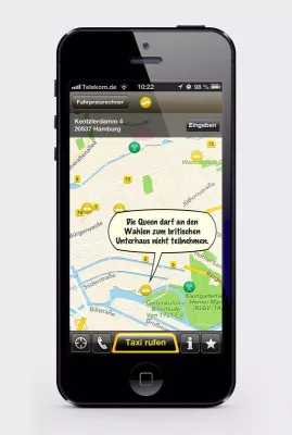 Bestell-App von Taxi.de bietet nun auch unnützes Wissen Bild: Bestell-App von Taxi.de bietet nun auch unnützes Wissen