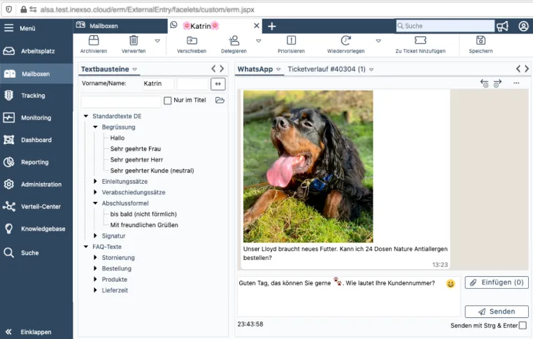 Bild: alsa-hundewelt mit WhatsApp näher am Kunden