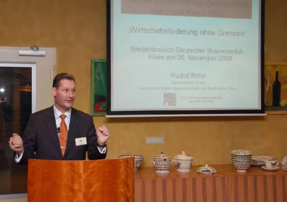 Kleves Wirtschaftsförderer beim Niederländisch-Deutschen Businessclub Bild: Kleves Wirtschaftsförderer beim Niederländisch-Deutschen Businessclub