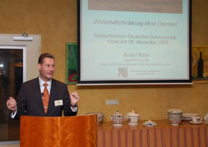 Bild: Kleves Wirtschaftsförderer beim Niederländisch-Deutschen Businessclub