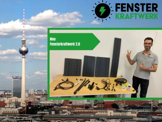 Bild: Es ist vollbracht: das Fensterkraftwerk 2.0 ist verfügbar, auch als Mini-Balkonkraftwerk nutzbar