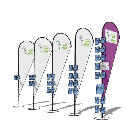 Bild: Roll up, Beachflag oder Dropflag werden zum aktiven Werbehelfer mit dem Flyerhalter