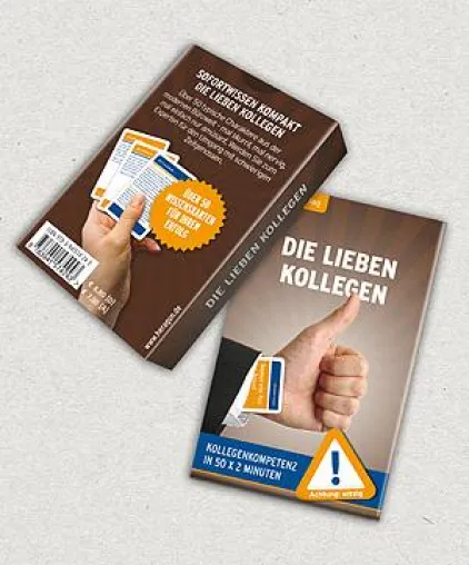Kollegen sind auch nur Menschen: Lustiges Kartenlexikon sorgt für mehr Gelassenheit am Arbeitsplatz Bild: Kollegen sind auch nur Menschen: Lustiges Kartenlexikon sorgt für mehr Gelassenheit am Arbeitsplatz