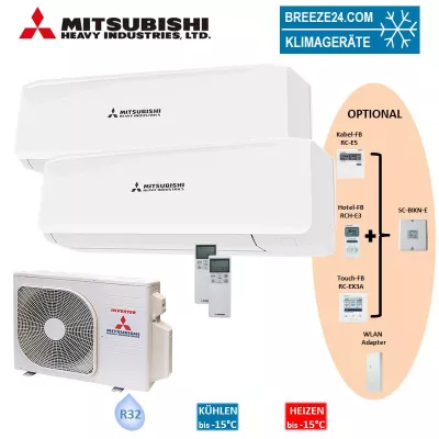 Bild: MITSUBISHI Heavy Klimaanlagen – Set SRK 20 ZS-W + SRK 25 ZS-W Wandgerät + SCM 40 ZS-W R32 für 2 Zimmer