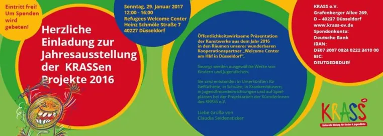Bild: Eröffnung der Jahresausstellung der KRASSen Projekte 2016 im Welcome Center Düsseldorf.