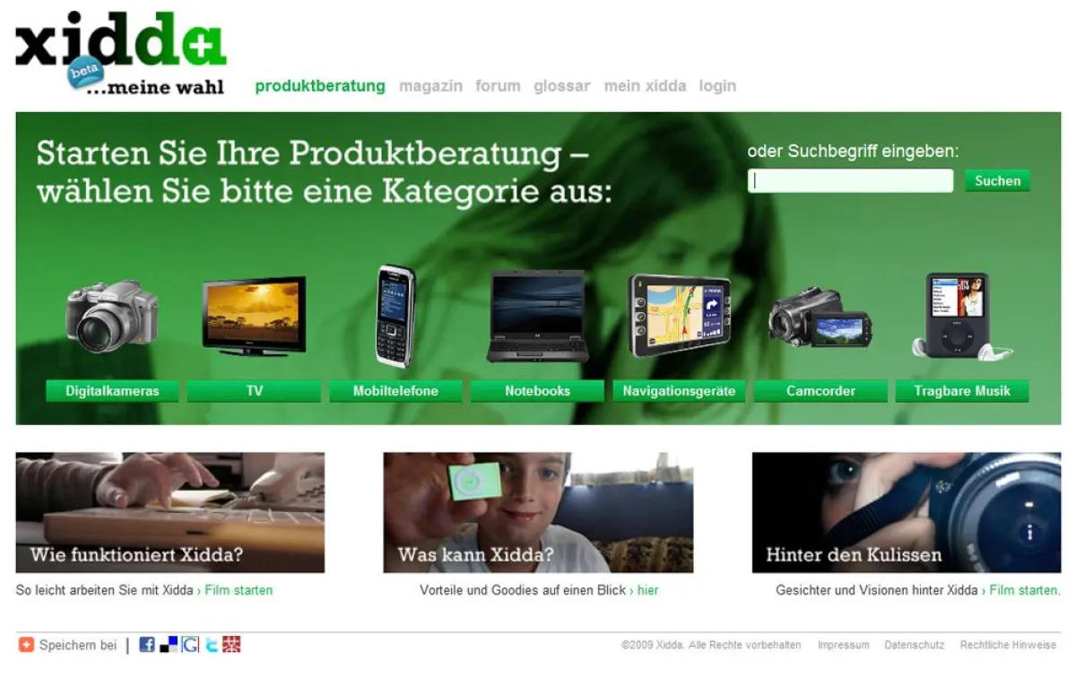 www.xidda.com - das neue Webportal mit Produktberatung 2.0 in Sachen Unterhaltungselektronik