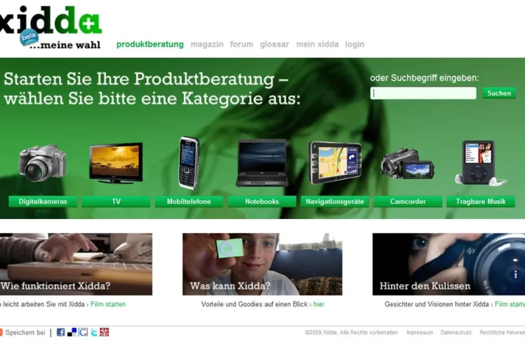 Mit xidda.com startet Produktberatung 2.0 Bild: Mit xidda.com startet Produktberatung 2.0