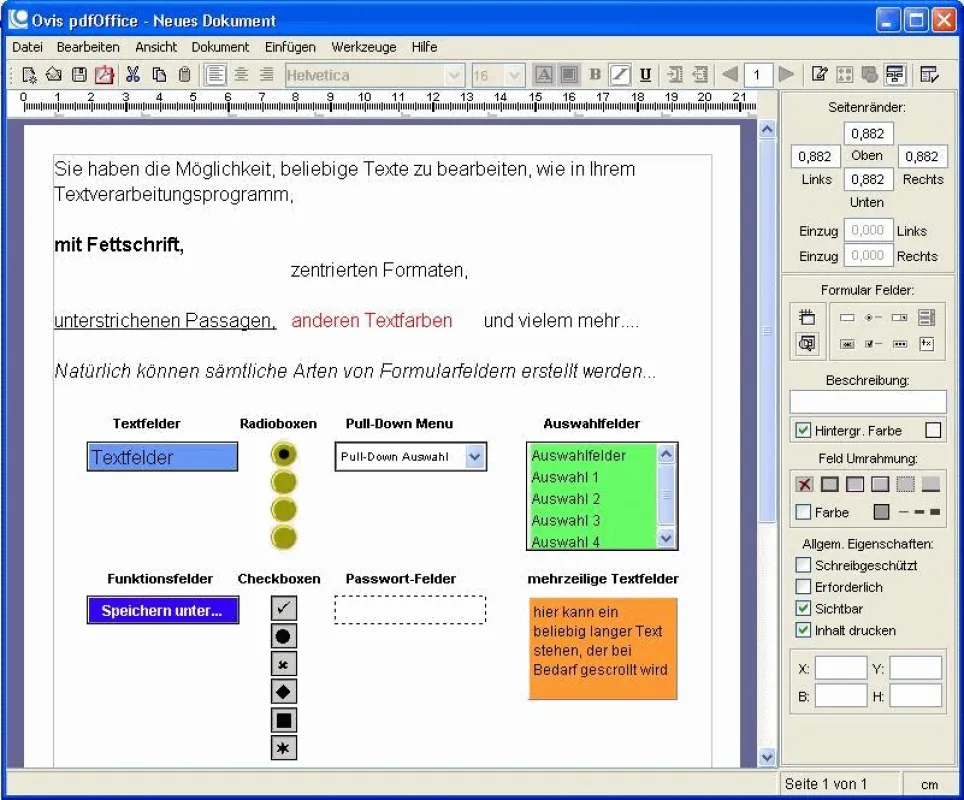 Menü von pdf-Office