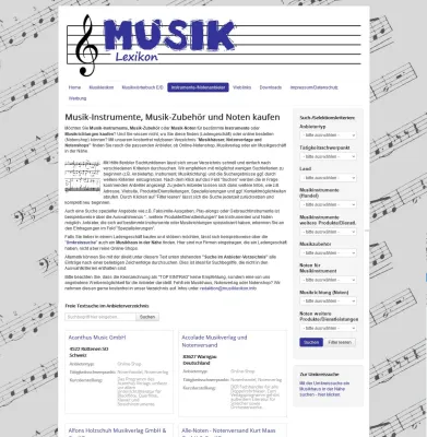 Bild: Online-Musiklexikon mit Zusatzfunktionen