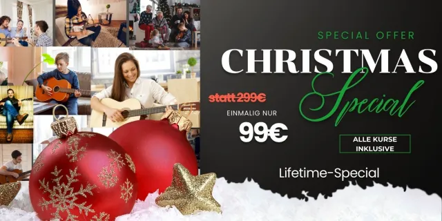 Bild: Emusika Academy verlängert Weihnachts‑Special: Lebenslange Gitarren-Mitgliedschaft für nur einmalig 99 €
