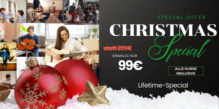 Emusika Academy verlängert Weihnachts‑Special: Lebenslange Gitarren-Mitgliedschaft für nur einmalig 99 € Bild: Emusika Academy verlängert Weihnachts‑Special: Lebenslange Gitarren-Mitgliedschaft für nur einmalig 99 €