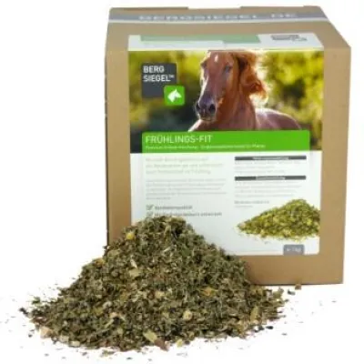 Bild: Keine Chance für Frühjahrsbeschwerden mit den hochwertigen Heilkräutern von Bergsiegel für Pferde
