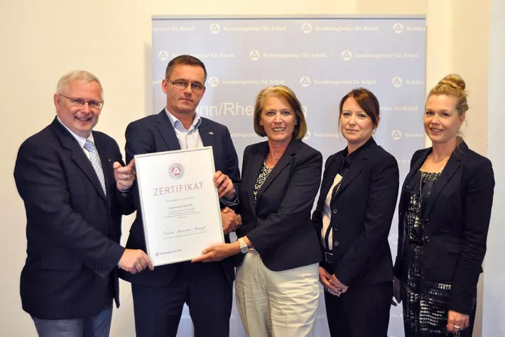 Bild: Zertifikat für Nachwuchsförderung