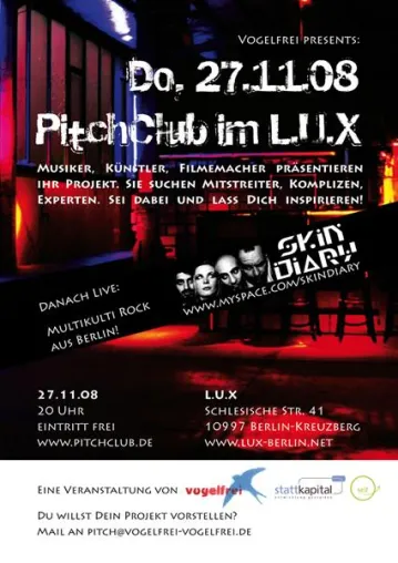 Bild: „PitchClub“ – Berlins neue Veranstaltungsreihe - startet am 27.11.08