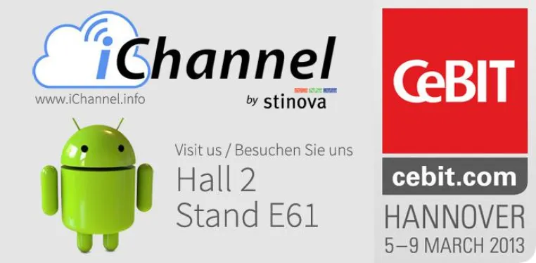 Stinova zeigt Digital Signage Software für Android zur CeBIT 2013 Bild: Stinova zeigt Digital Signage Software für Android zur CeBIT 2013