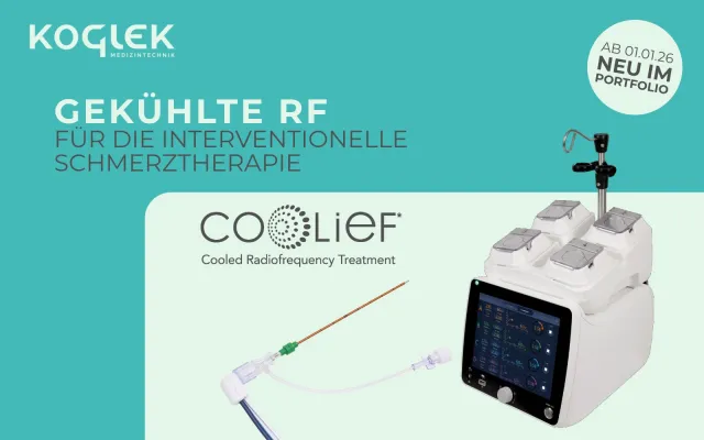 Koglek Medizintechnik erweitert Portfolio in der interventionellen Schmerztherapie: Coolief® neu im Vertrieb Bild: Koglek Medizintechnik erweitert Portfolio in der interventionellen Schmerztherapie: Coolief® neu im Vertrieb