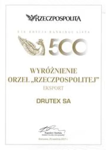 Bild: DRUTEX erhält eine Auszeichnung für den Export
