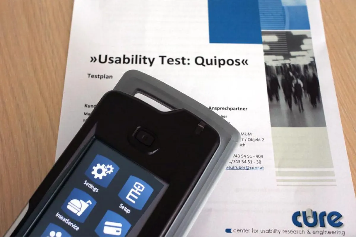 Quipos One im Usability-Test: Quipos Handheld überzeugt Anwender und Tester.