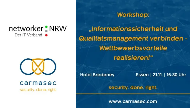 Bild: Workshop "Qualitätsmanagement und Informationssicherheit - Wettbewerbsvorteile realisieren!"