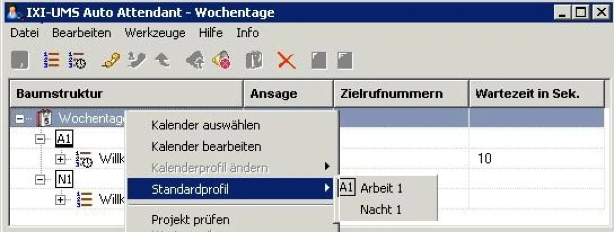 Mit dem serVonic  IXI-UMS Auto Attendant können Unternehmen komfortabel mittels Baumstruktur ein Vermittlungsmenü festlegen
