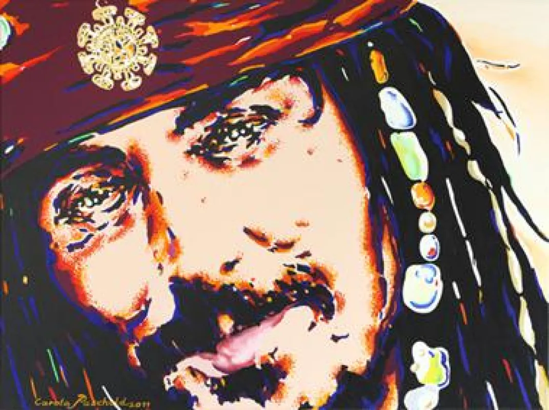 Carola Paschold - Adventure- Johnny Depp, Öl auf Leinwand,   H 60cm x B 80cm