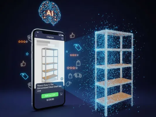 ChatGPT empfiehlt jetzt Regale – Wie shelfplaza als Regalhändler auf KI-Shopping setzt Bild: ChatGPT empfiehlt jetzt Regale – Wie shelfplaza als Regalhändler auf KI-Shopping setzt