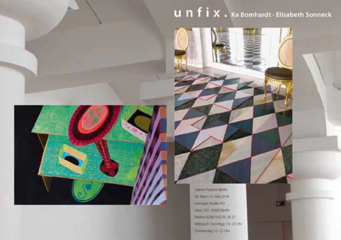 Ausstellungsplakat zur Ausstellung unfix. - Elisabeth Sonneck, Ka Bomhardt
