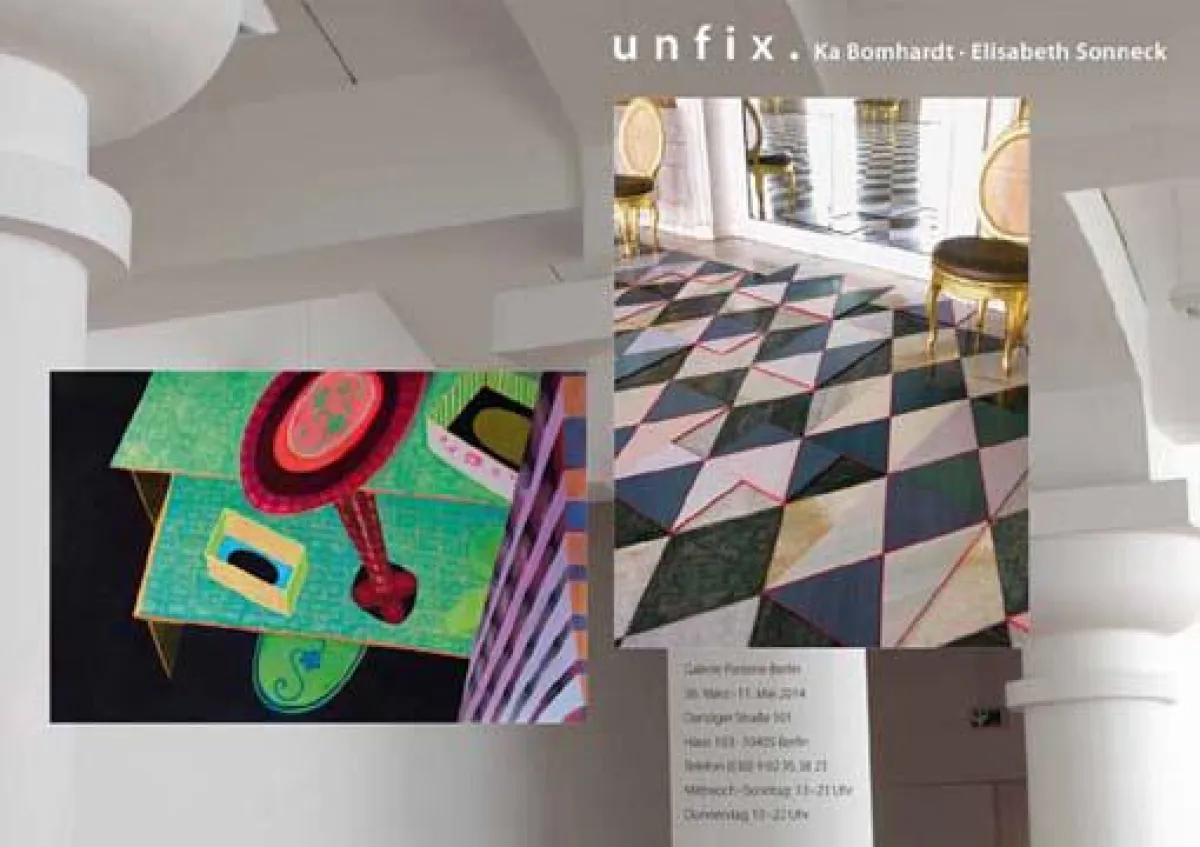 Ausstellungsplakat zur Ausstellung unfix. - Elisabeth Sonneck, Ka Bomhardt