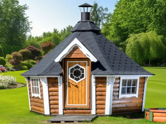 Bild: Gardorello stellt die Grillkota Loki vor: Schrägwandige Grillhütte zum Bestpreis