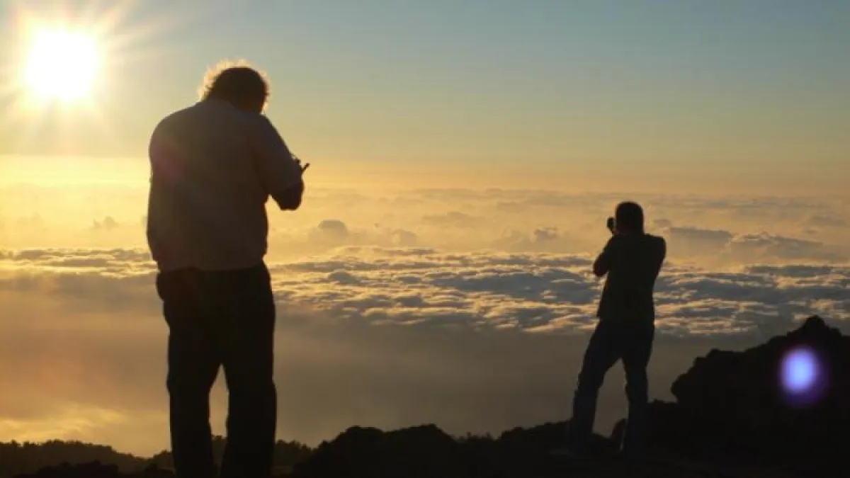 Sonnenuntergang Los Muchachos (La Palma-Kanaren)