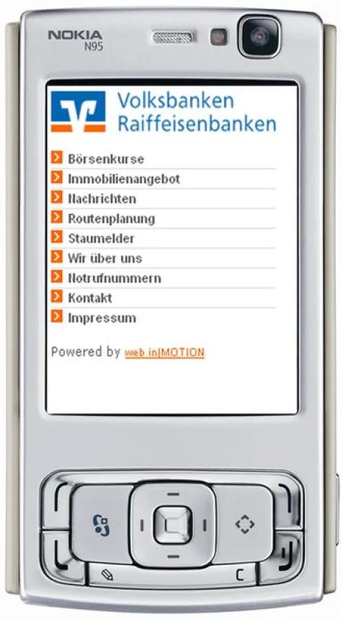 Homepage VR-NetWorld auf dem Handy-Display