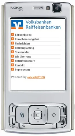 Bild: Volksbanken Raiffeisenbanken mit mobilem Infodienst für das Handy