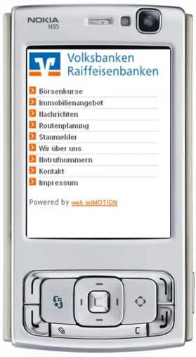 Bild: Volksbanken Raiffeisenbanken mit mobilem Infodienst für das Handy