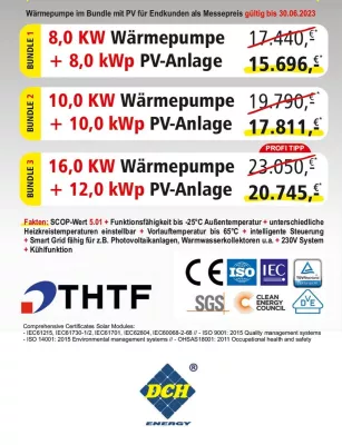 DCH Energy - Wärmepumpe und passende Photovoltaik im Paket zu bisher unerreichtem Preis-Leistungs-Verhältnis Bild: DCH Energy - Wärmepumpe und passende Photovoltaik im Paket zu bisher unerreichtem Preis-Leistungs-Verhältnis
