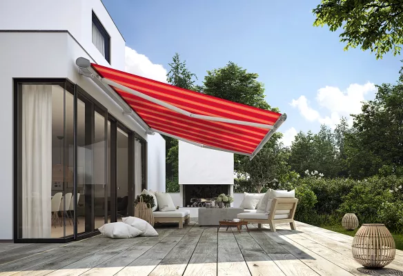 Bild: Neue Markisentuch-Dessins von markilux im bunten Pop-Art-Stil schenken gute Laune