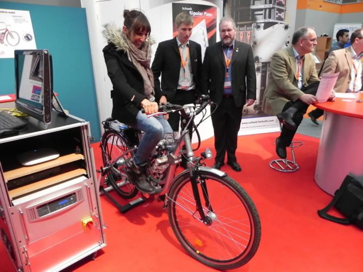Das Wasserstofffahrrad der Hochschule RheinMain war ein echter Hingucker.