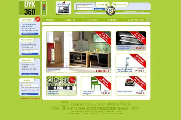 Bild: Der Online-Shop DYK360 - Küchenkauf per Knopfdruck