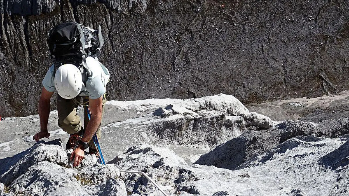 Nico Scheidtweiler auf dem Weg zum Gipfel