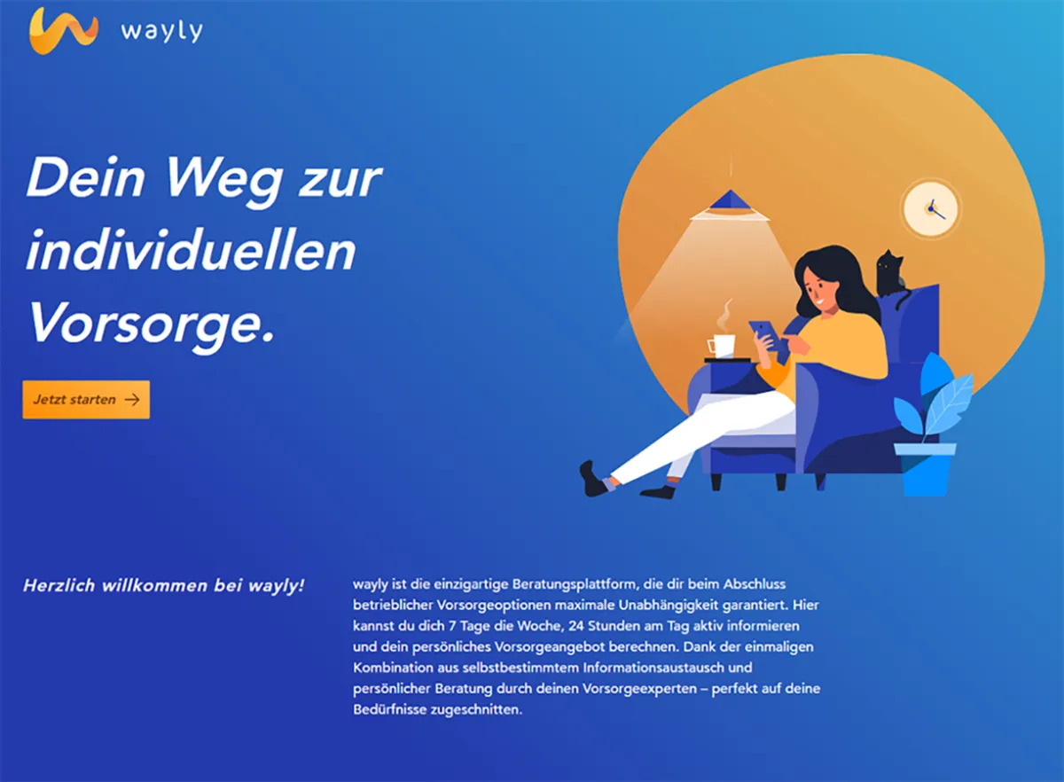 Die neue digitale Beratungsplattform wayly - Unkompliziert. Wegweisend. Individuell. (© Multi Robo Advisor GmbH)