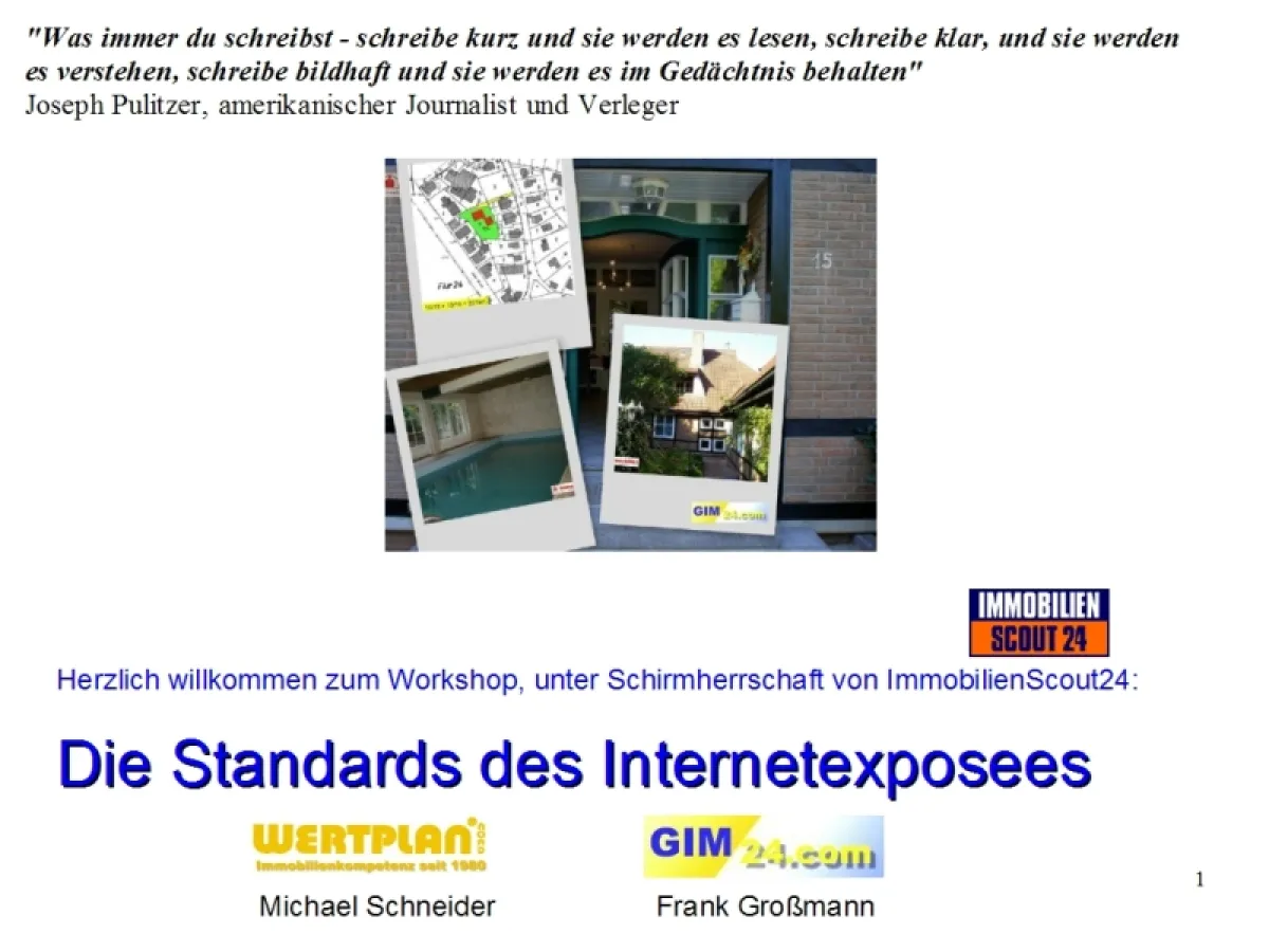 Die Standards des Internet-Immobilienexposees