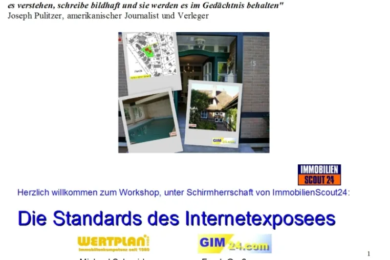 Workshop: Die Standards des Internet-Immobilienexposees Bild: Workshop: Die Standards des Internet-Immobilienexposees
