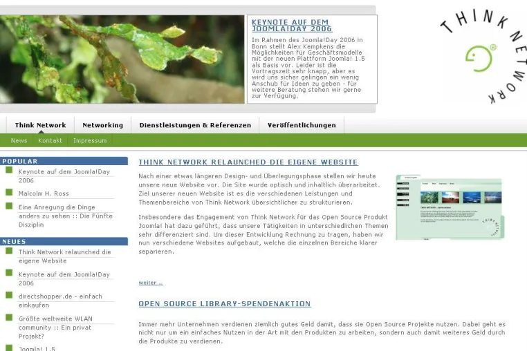Bild: Think Network setzt Unternehmens Website mit Joomla! um