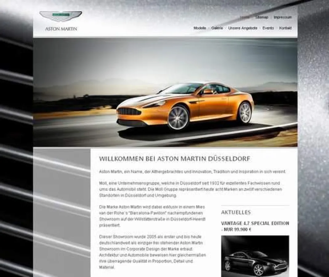 Aston Martins neue Website