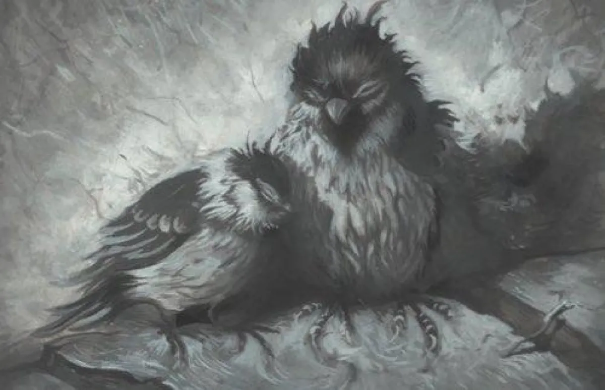 Spatzen. Illustration von Man Tao