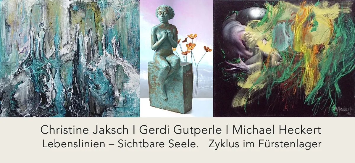 Werke von Christine Jaksch aka CREO, Michael Heckert und Gerdi Gutperle