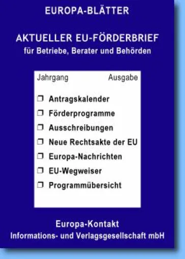 Bild: „Aktueller EU-Förderbrief“: Wegweiser zu Finanzmitteln aus Brüssel