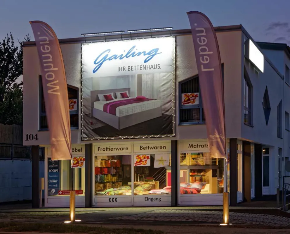 Nun auch von außen attraktiv: Bettenhaus Gailing in Ludwigsburg