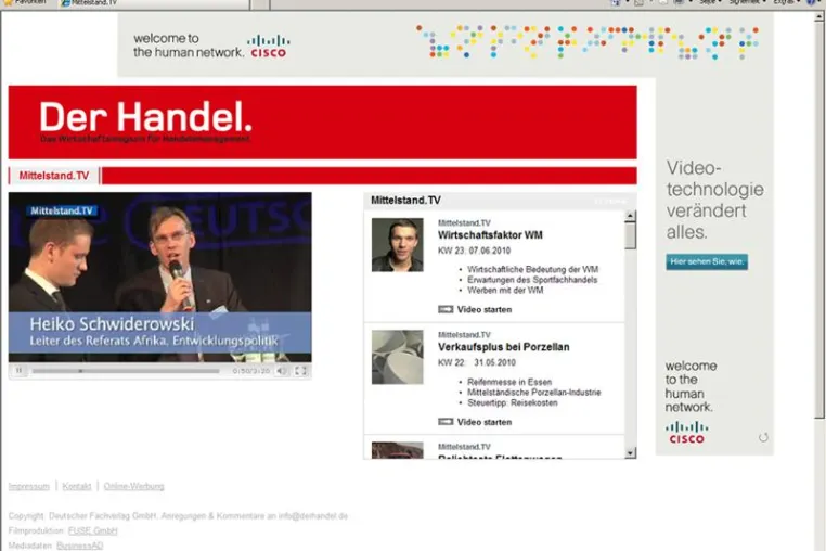 Bild: Best Practice WebTV - Mit Mittelstand TV wöchentlich neue Nachrichten