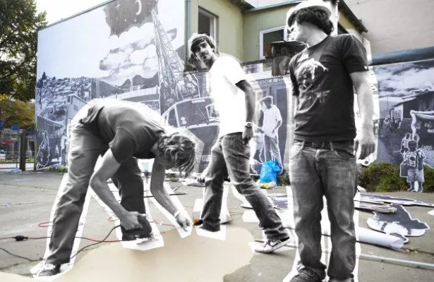 Bild: "lauter wasser" für Viva con Agua / Comic Wall beim Reeperbahn Festival 2009